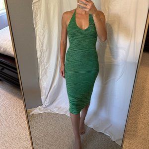 Green Halter Knit Dress